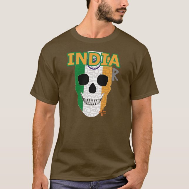 HANDSKULL Indien t-shirt basic B2 (Framsida)