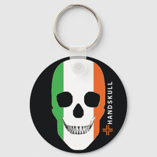 HANDSKULL Irland,Lycklig-skalle,Irland flagga Nyckelring