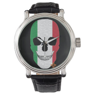 HandSKULL-Italien av manar, läder B2 Armbandsur