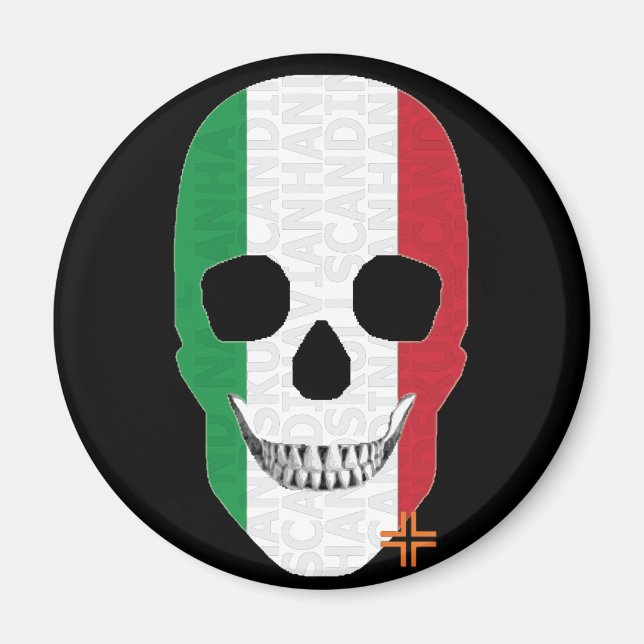 HANDSKULL-Italien runt magnet B2 (Framsidan)