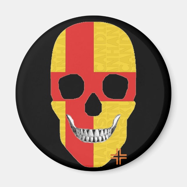 HANDSKULL Kalmar runda magnet B2 (Framsidan)