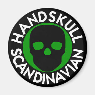 HANDSKULL LIV Forest Grönt round magnet P3