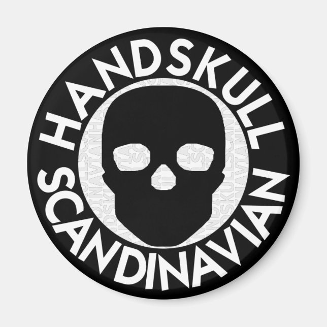 HANDSKULL LIV Porcelain round magnet P3 (Framsidan)