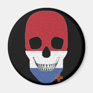 HANDSKULL Nederländska runda magnet B2