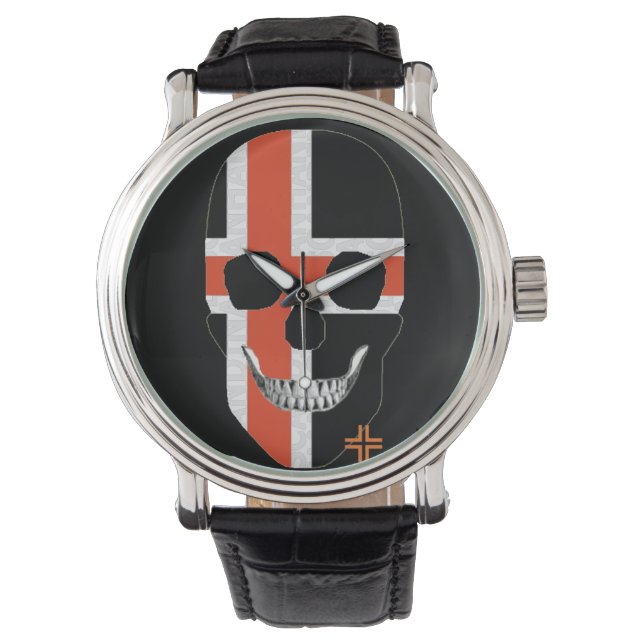 HANDSKULL Nordiska Kor-klocka manar läder B2 Armbandsur (Framsida)