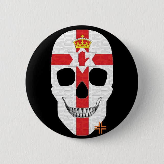 HANDSKULL Northern Ireland Round Badge Black B2 Knapp (Framsida)