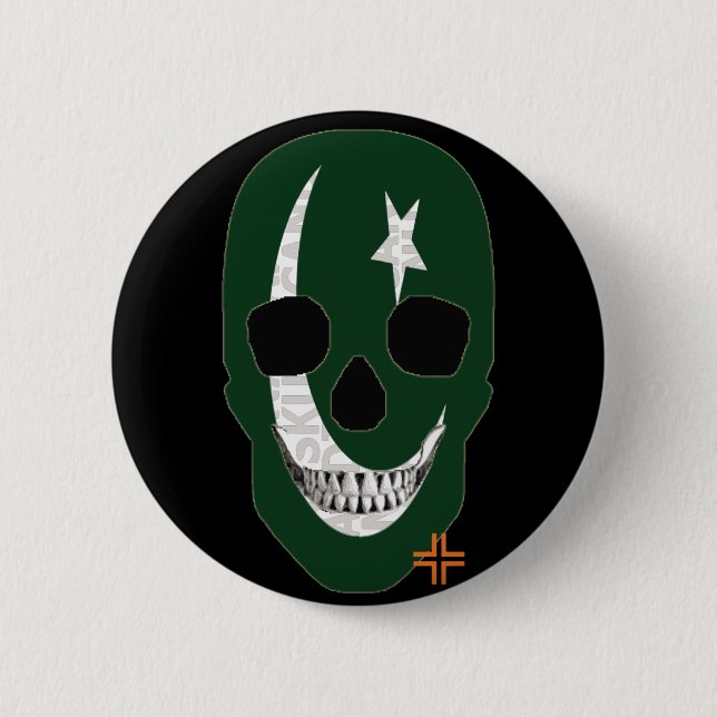 HANDSKULL Pakistan Round Badge Black B2 Knapp (Framsida)