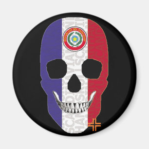 HANDSKULL Paraguay round magnetB2 Magnet