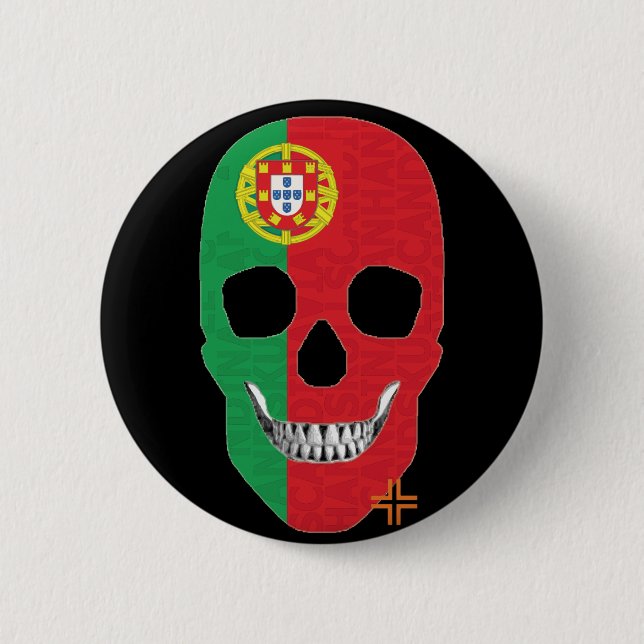HANDSKULL Portugal Rund svart B2 Knapp (Framsida)