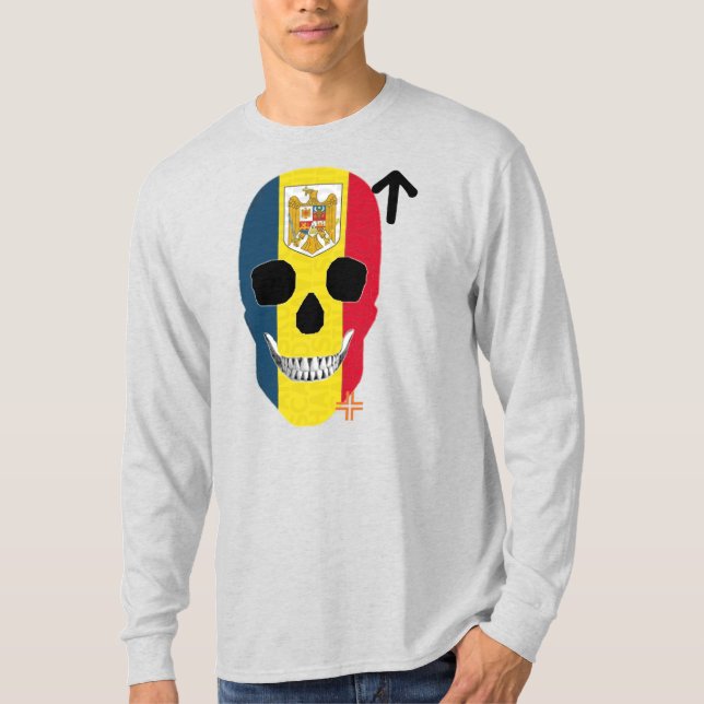 HANDSKULL Rumänien Långärmad T-Shirt B2 (Framsida)