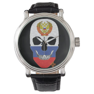 HandSKULL, ryskt läder av manar B2 Armbandsur