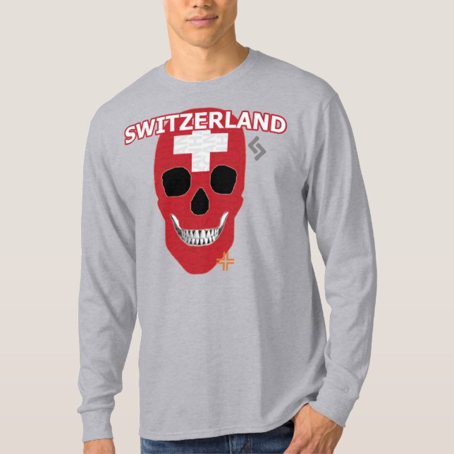 HANDSKULL Schweiz Långärmad T-Shirt B2 (Framsida)
