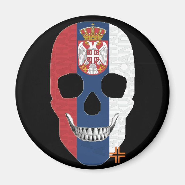 HANDSKULL Serbien runt magnet B2 (Framsidan)