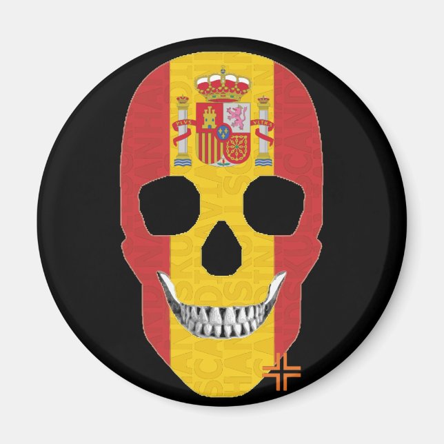 HANDSKULL Spanien, runda magnet B2 (Framsidan)