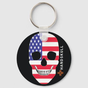 HANDSKULL Stater,Lycklig skalle,USA flagga Nyckelring