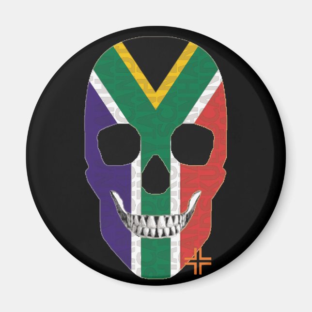 HANDSKULL Sydlig Afrika, rund magnet B2 (Framsidan)