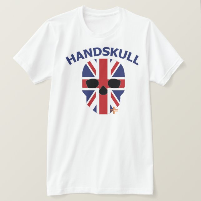 HANDSKULL Underbar Storbritannien - Basic White ko Tee Shirt (Design framsida)