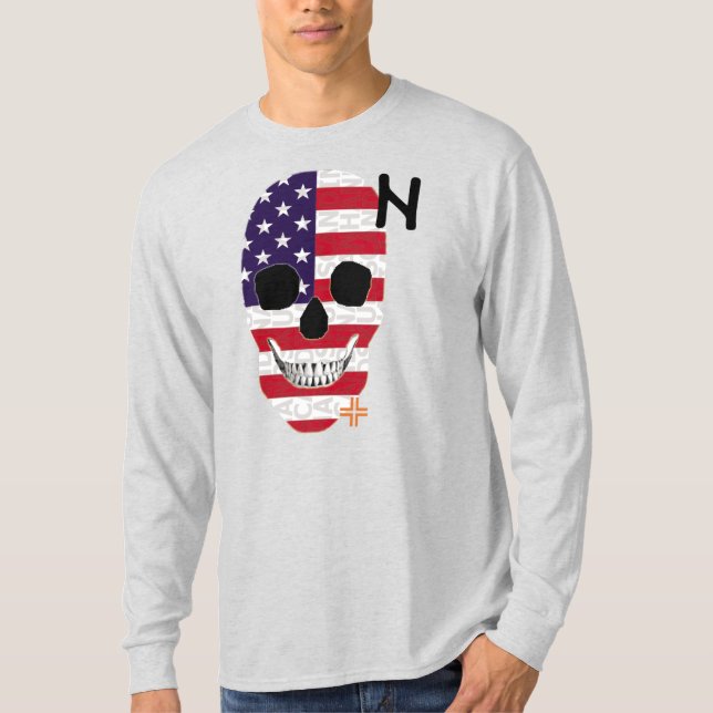 HANDSKULL USA Långärmad T-Shirt B2 (Framsida)