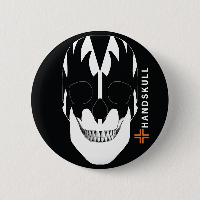 HANDSKULL Vampire,Lycklig-skalle,Vampyre-flagga Knapp (Framsida)