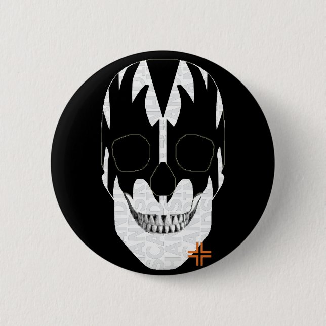 HANDSKULL Vampire Round Badge Black B2 Knapp (Framsida)