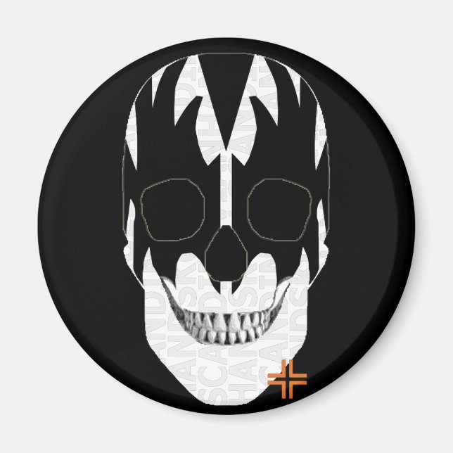HANDSKULL Vampire round magnet B2 (Framsidan)