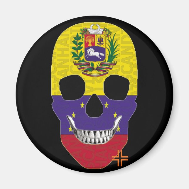 HANDSKULL Venezuela round magnet B2 (Framsidan)