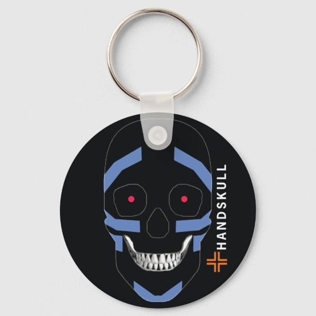 HANDSKULL Warrior,Lycklig-skalle,Warrior flagga Nyckelring (Framsida)