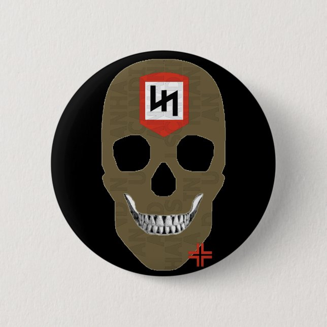 HANDSKULL Youngers Round Badge Black B2 Knapp (Framsida)