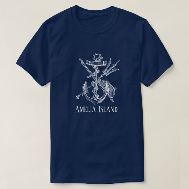 Handsome Amelia Island Florida Anchor T Shirt (Design framsida)