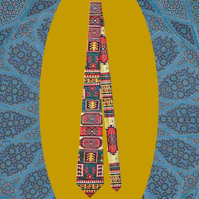 Handsome Antique Kazak Oriental Matta Design Slips (Skapare uppladdad)