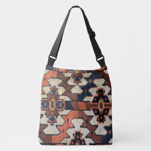 Handsome Antique Tribal Oriental Matta Design Axelväska