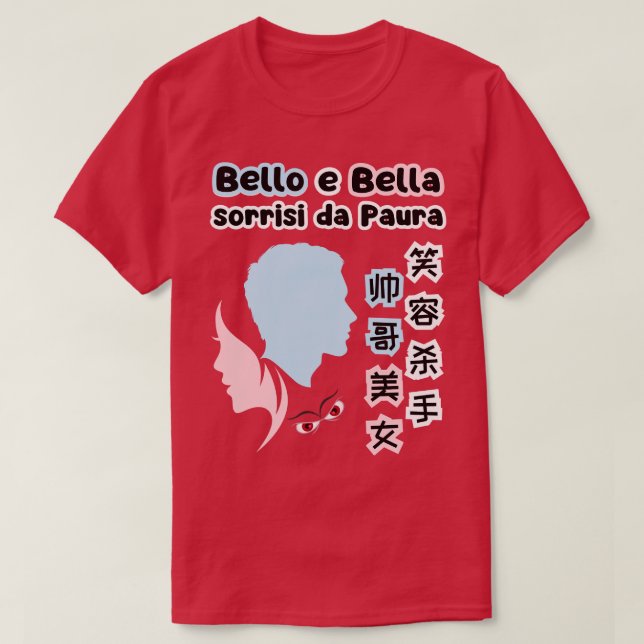 Handsome BeSnying Smiling Killer Chinese Italian T Shirt (Design framsida)