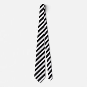 Handsome Black and White Stripe Neck Tie Slips