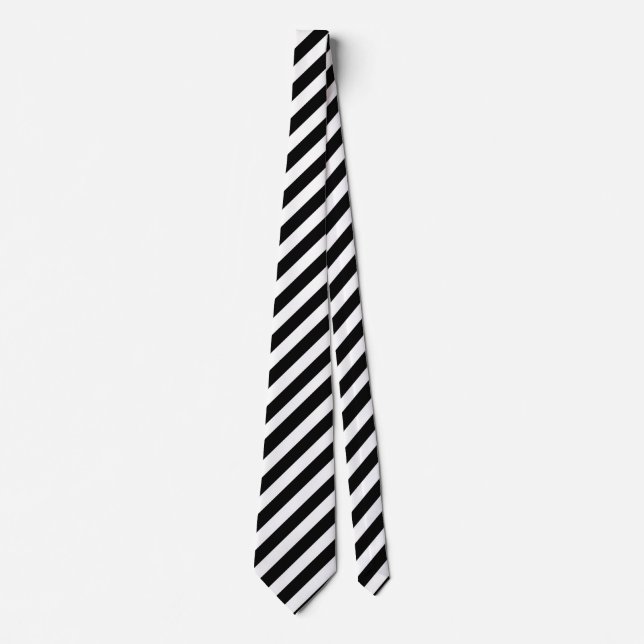 Handsome Black and White Stripe Neck Tie Slips (Framsida)
