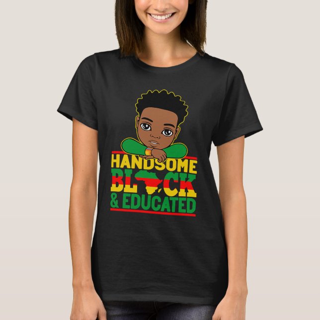 Handsome Black Educated Black History African Kids T Shirt (Framsida)