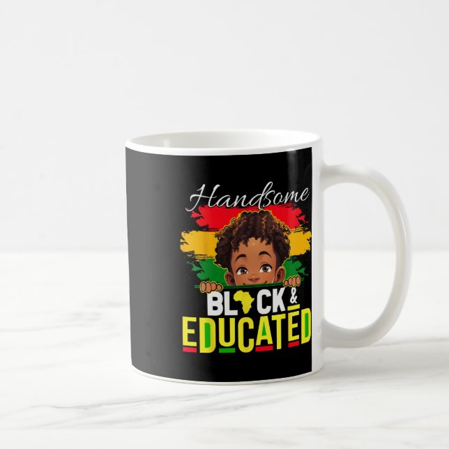 Handsome Black Educated Black History Shirt för Ki Kaffemugg (Höger)