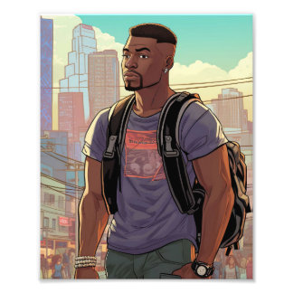 Handsome Black Manar Fototryck