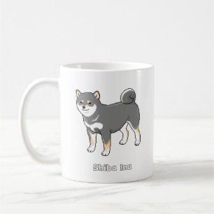 Handsome Black & Tan Shiba Inu Pixel Art Kaffemugg