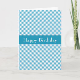 Handsome Blue Gingham Birthday Card Kort