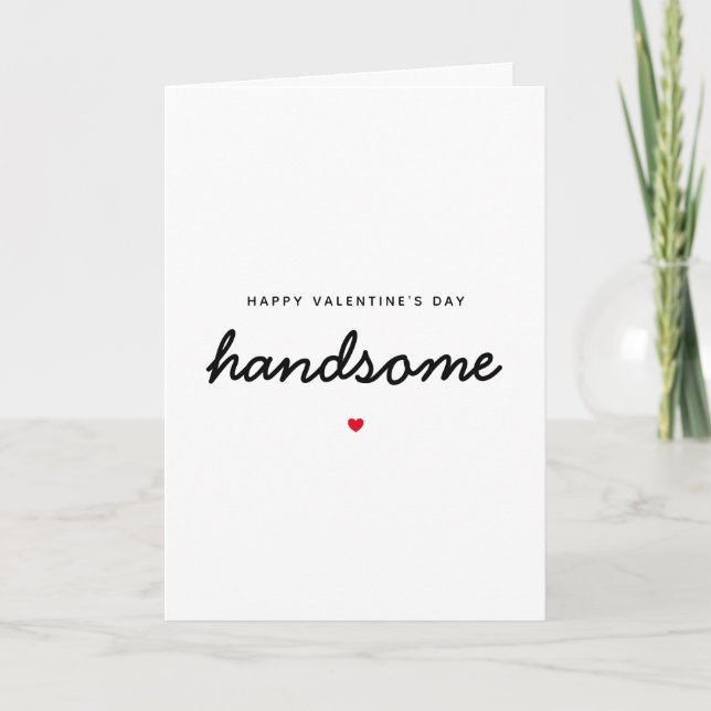 Handsome Boykompis Make Fiancé Valentines day Kort (Framsida)