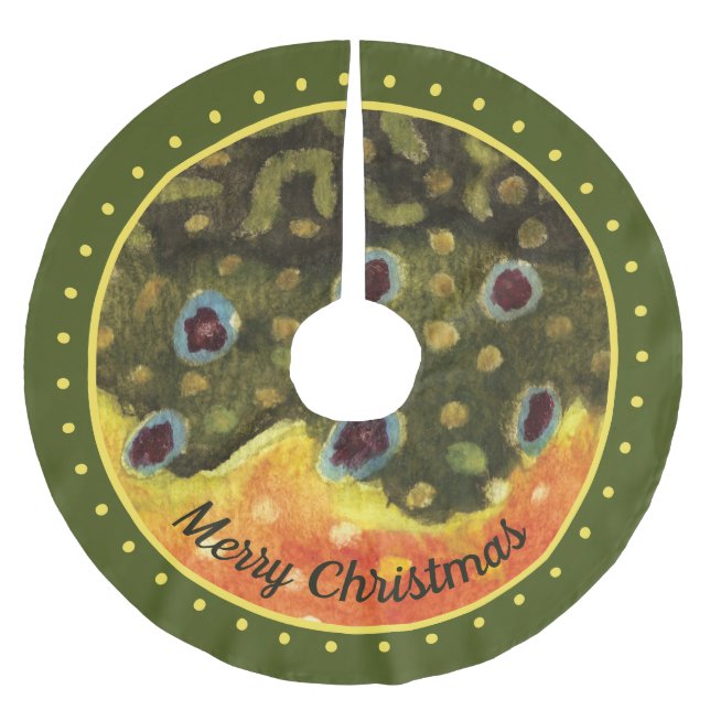 Handsome Brook Trout Fishing Julgransmatta Borstad Polyester (Framsidan)