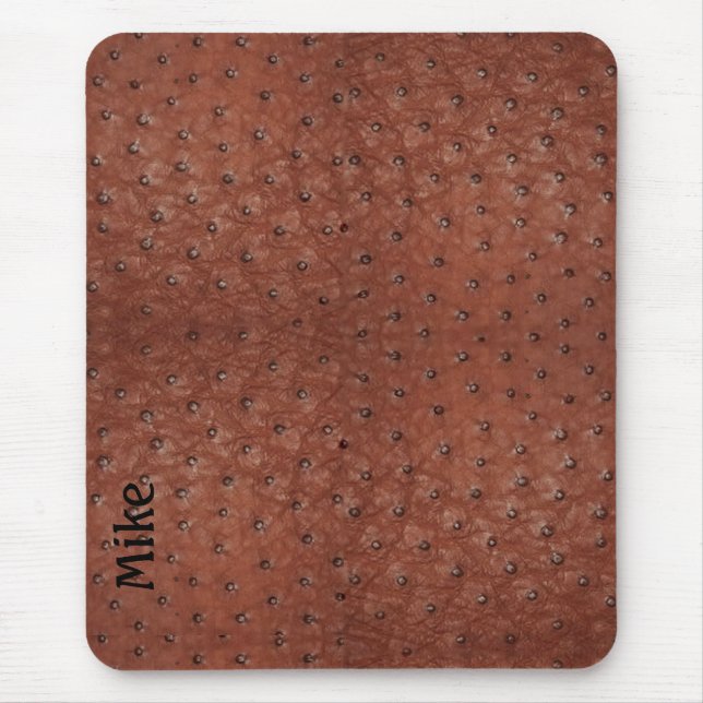 Handsome Brown Ostrich Leather look Mouse Pad Musmatta (Framsidan)