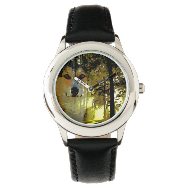 Handsome Corgi i Skogen Armbandsur (Framsida)