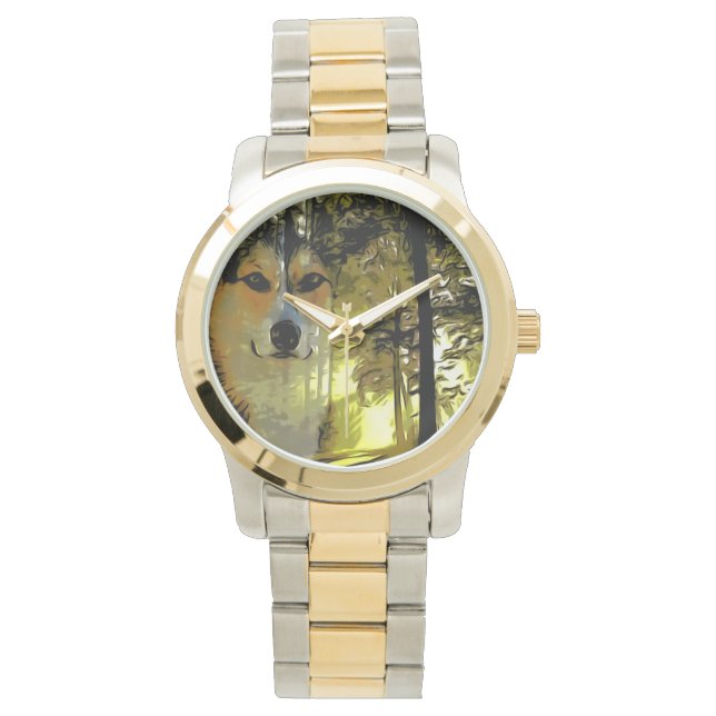Handsome Corgi i Skogen Armbandsur (Framsida)