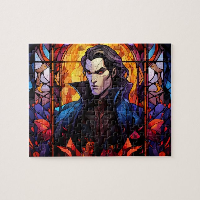 Handsome Dracula Vampire Halloween Jigszle puzzle Pussel (Horisontell)