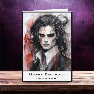 Handsome Dreamy Vampire Lord Grattis på födelsedag Kort