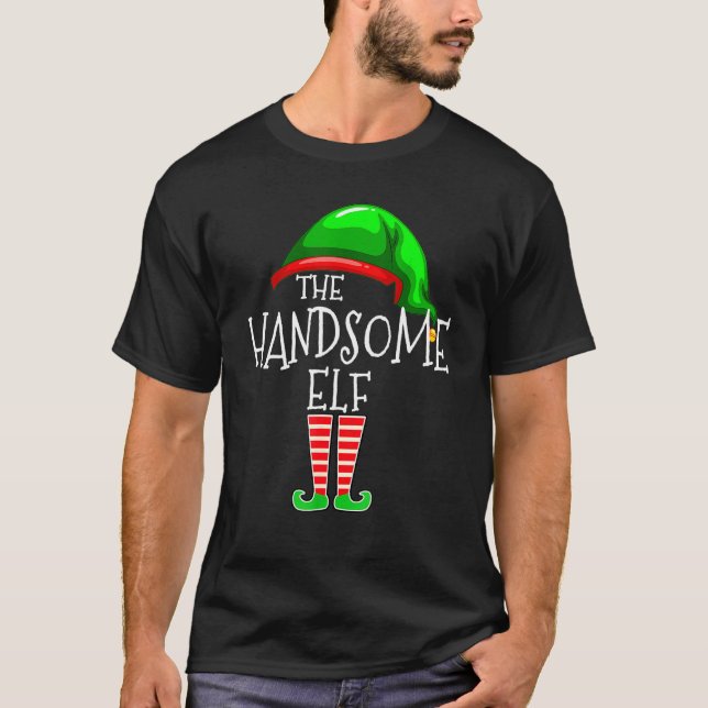 Handsome Elf Matching Family Group jul H T Shirt (Framsida)