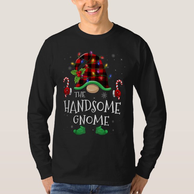 Handsome Gnome Buffalo Plaid Matching Family Chris T Shirt (Framsida)