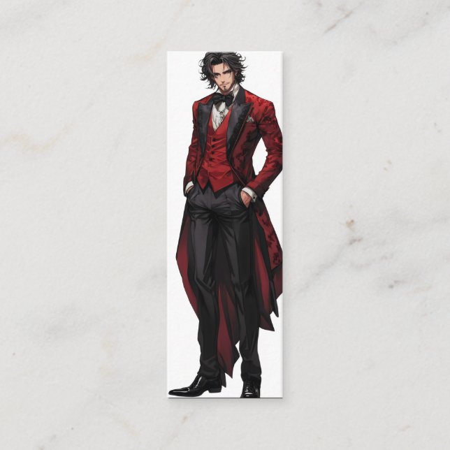 Handsome Gothic gentleman Anime Mini Visitkort (Framsida)