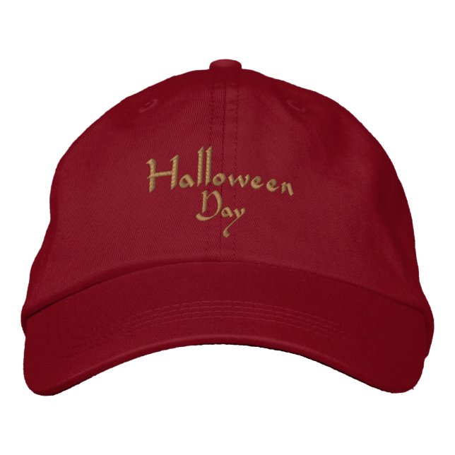 Handsome Halloween-dagstext namn nattskrämmande Ha Broderad Keps (Framsida)